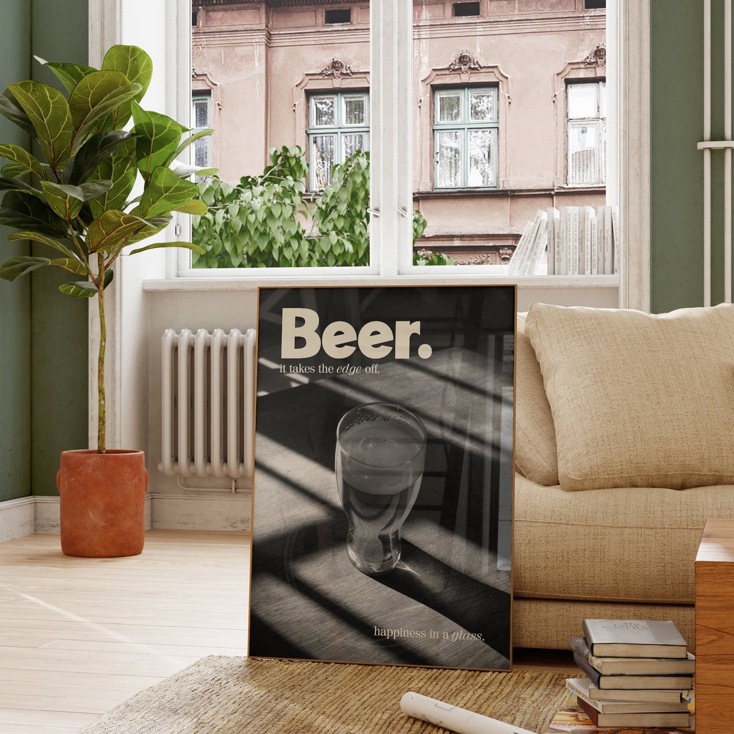 Black & White Beer Print