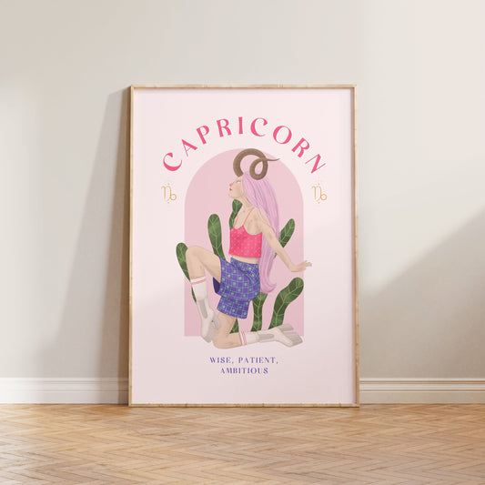 Capricorn Illustrated Print