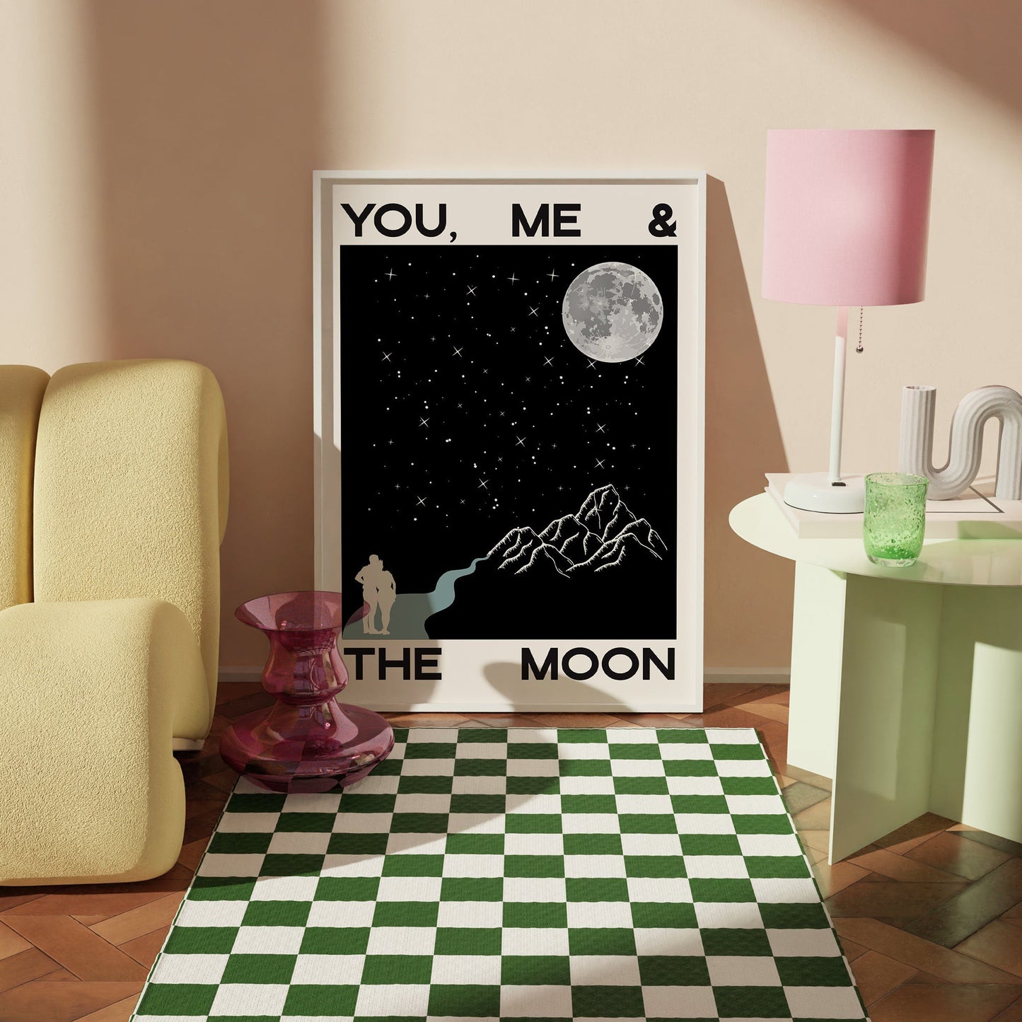 You, Me & The Moon Print