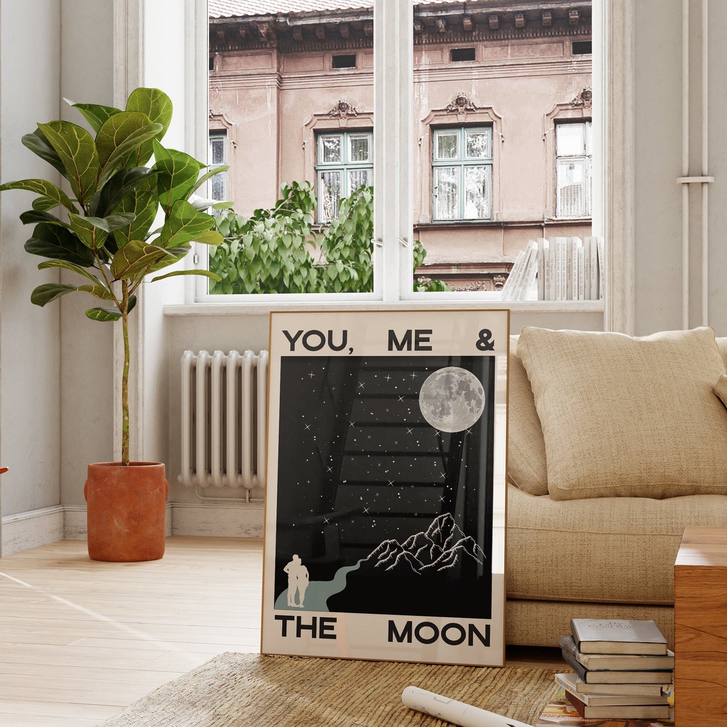 You, Me & The Moon Print