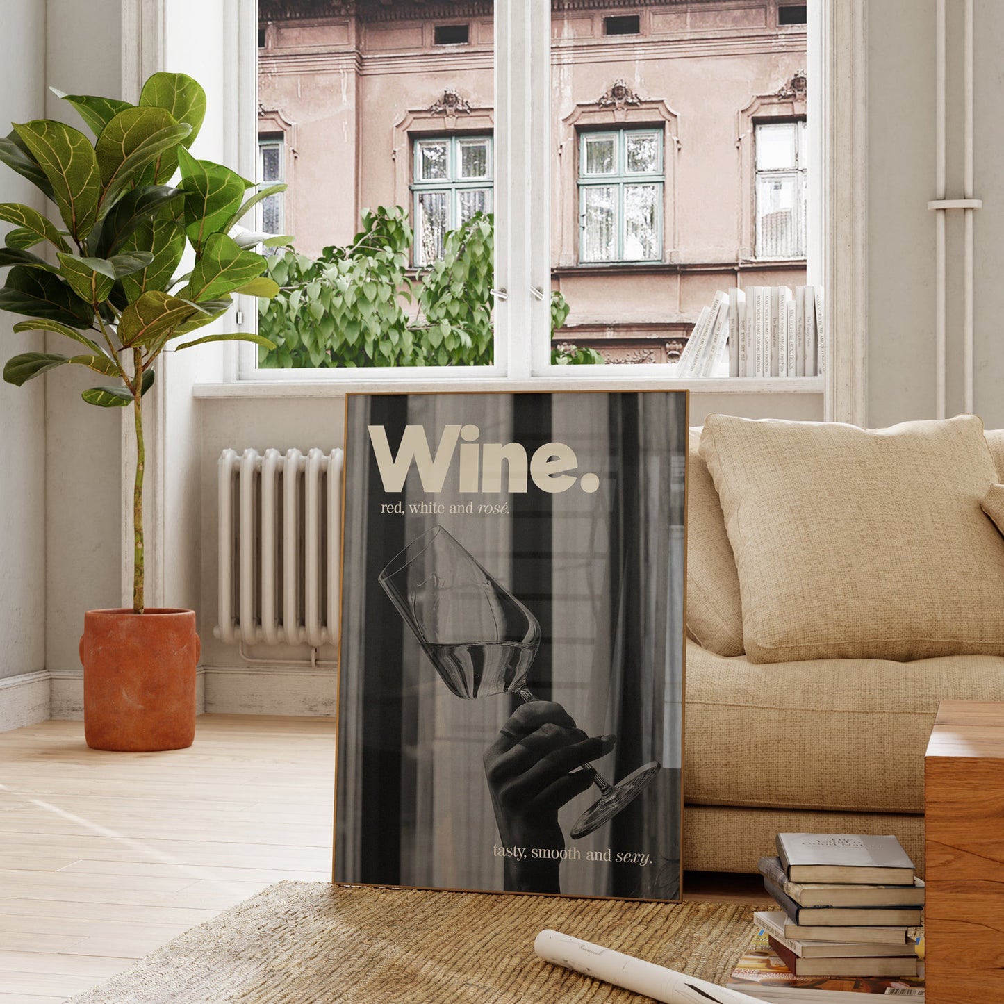 Black & White Wine Print