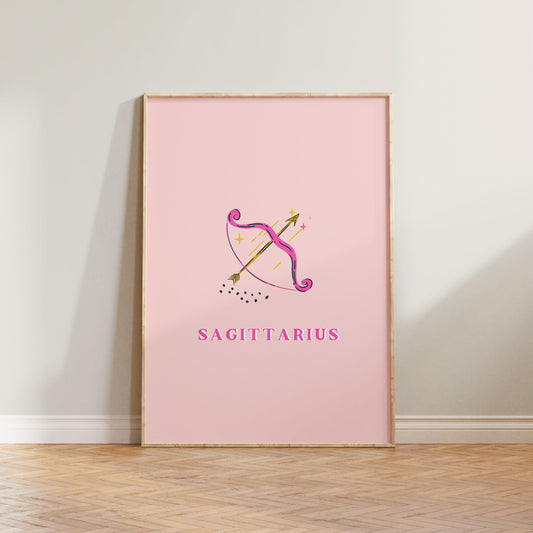 Sagittarius Pink Print
