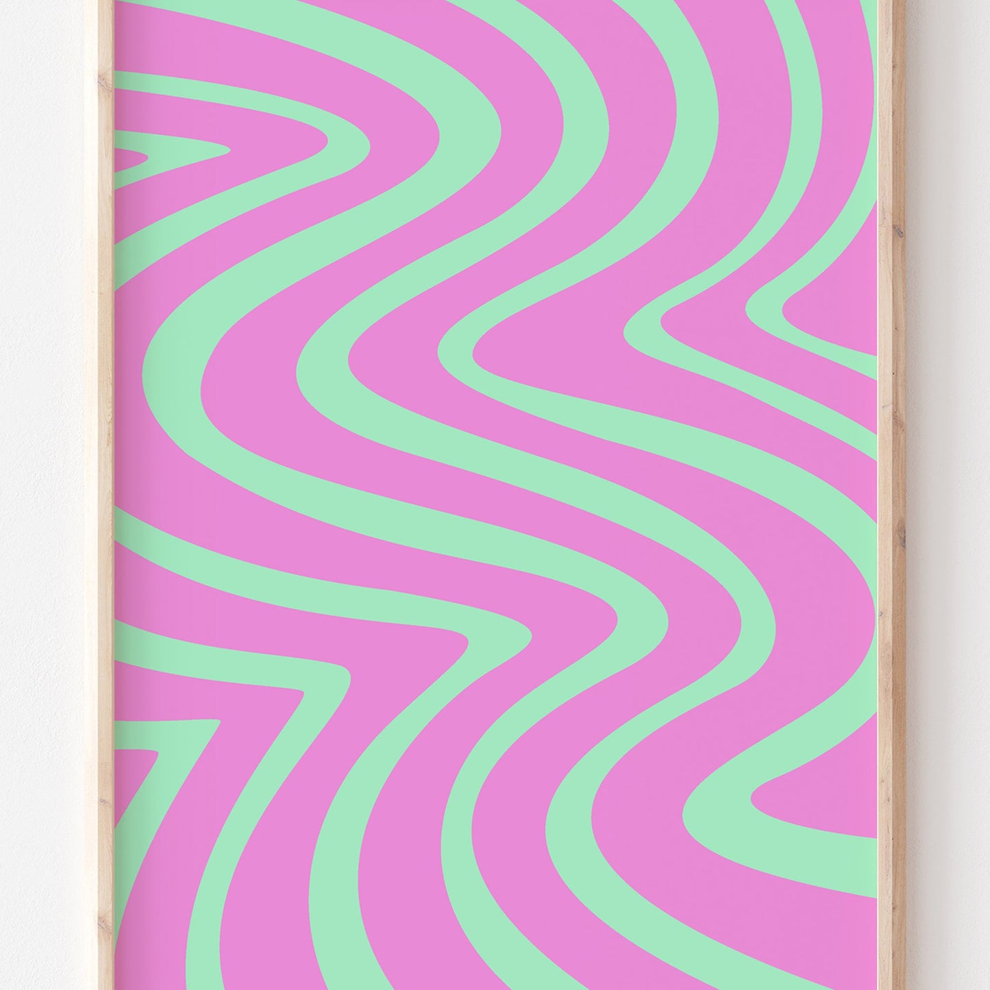 Abstract Wavy Pattern Pink Print