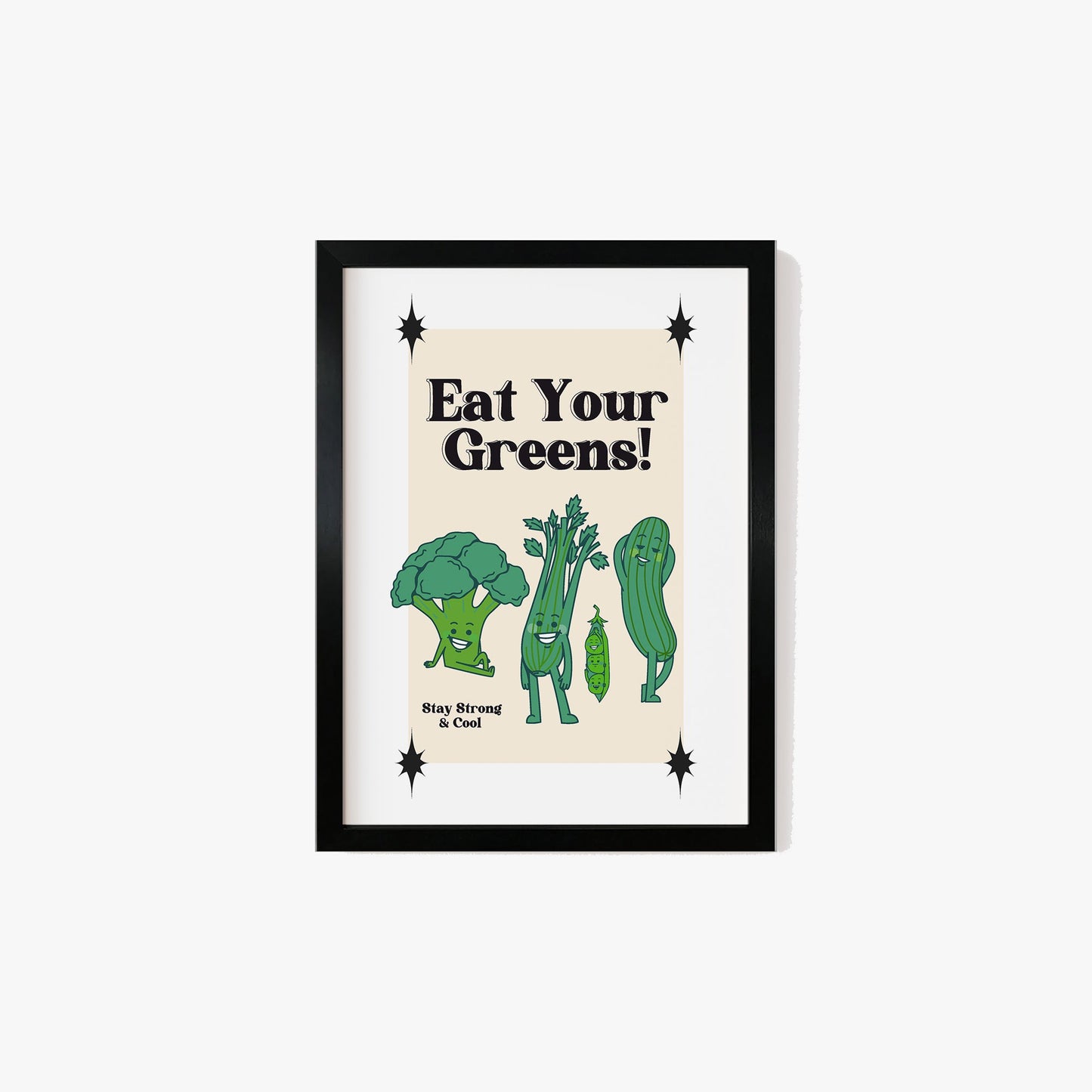 Retro Eat Your Greens Print