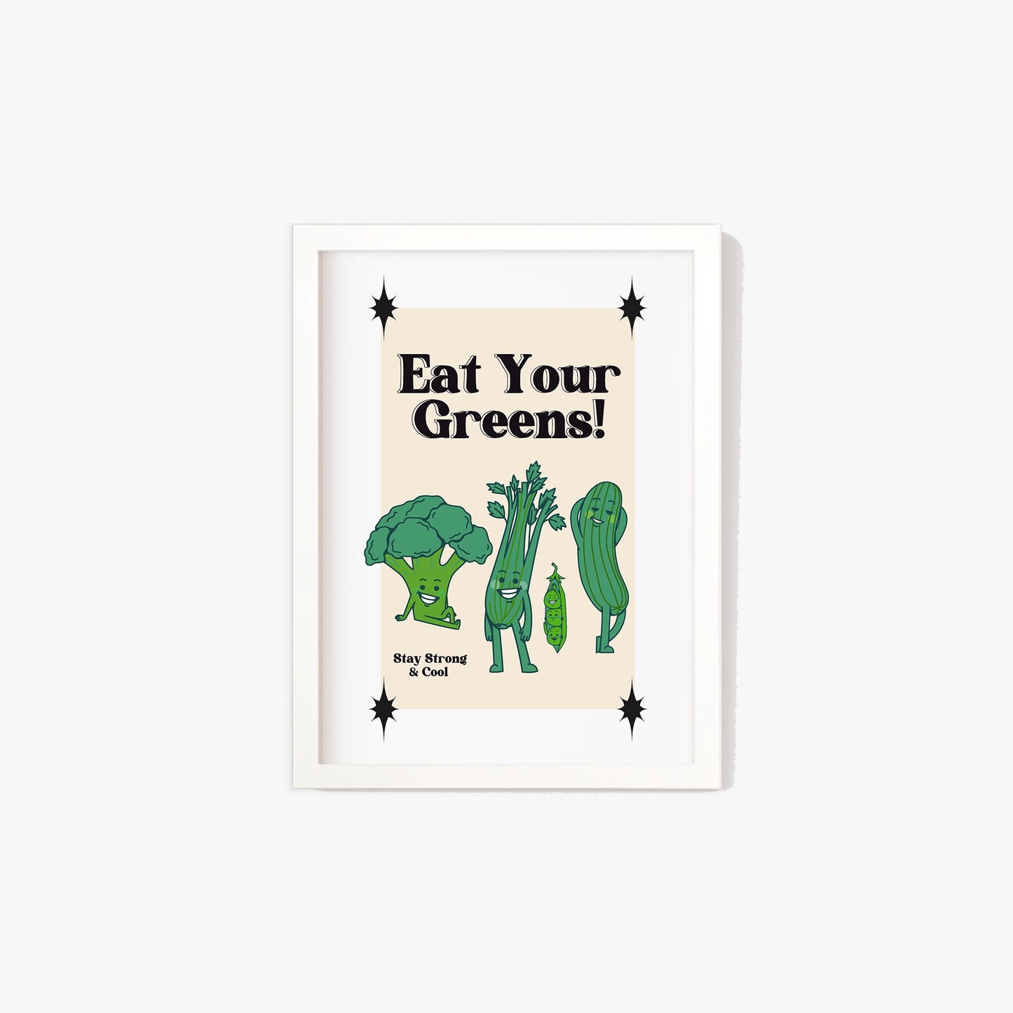 Retro Eat Your Greens Print