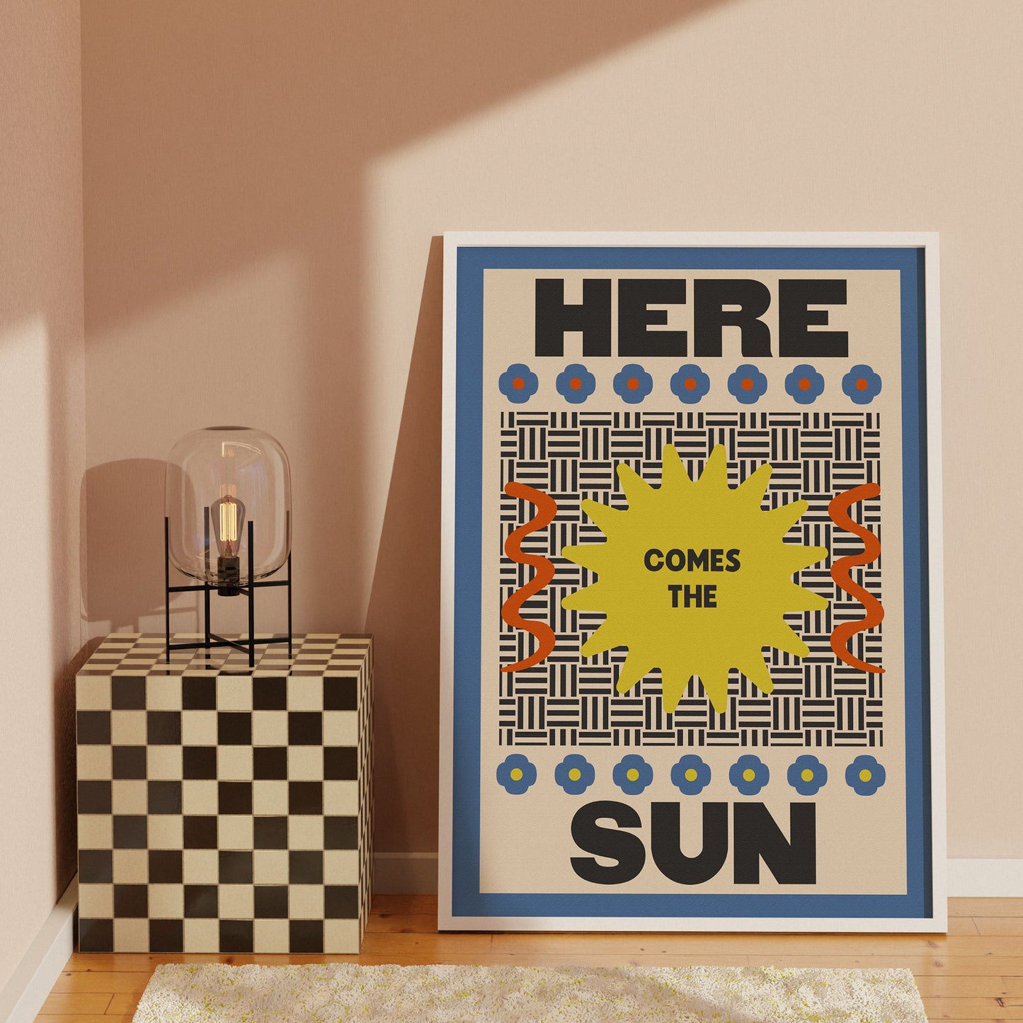 Retro Here Comes The Sun Print