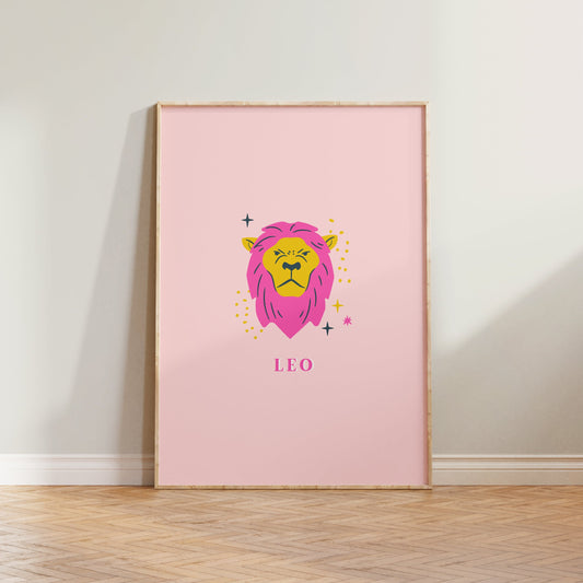 Leo Pink Print