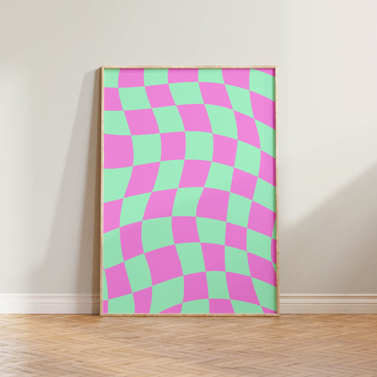 Checkered Pink Print