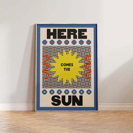 Retro Here Comes The Sun Print