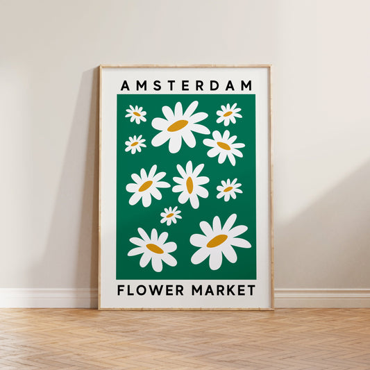 Amsterdam Daisy Flower Market Print
