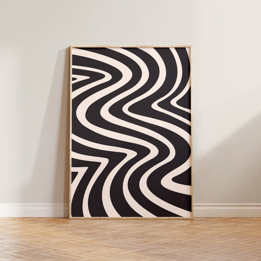 Abstract Wavy Pattern Print