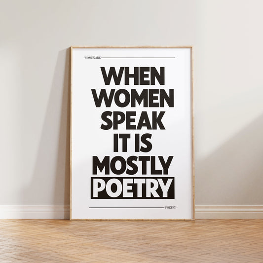 Feminist Women Speak Poetry Print