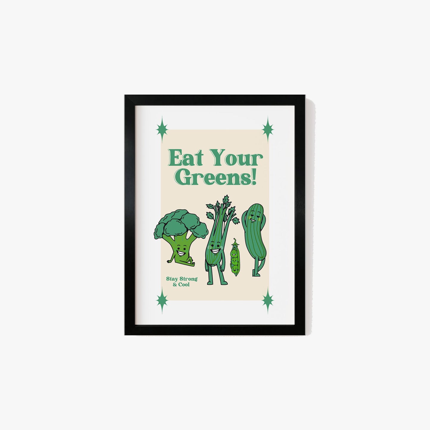 Retro Eat Your Greens Print