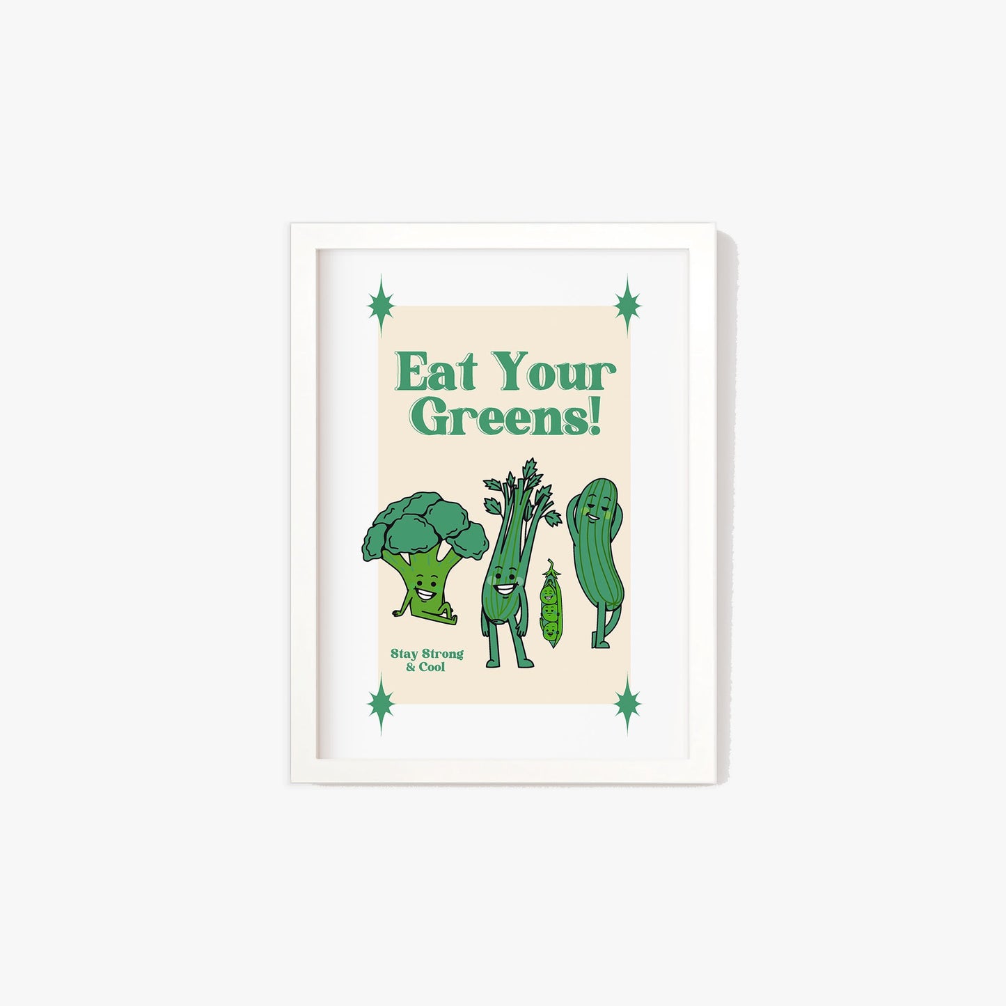 Retro Eat Your Greens Print