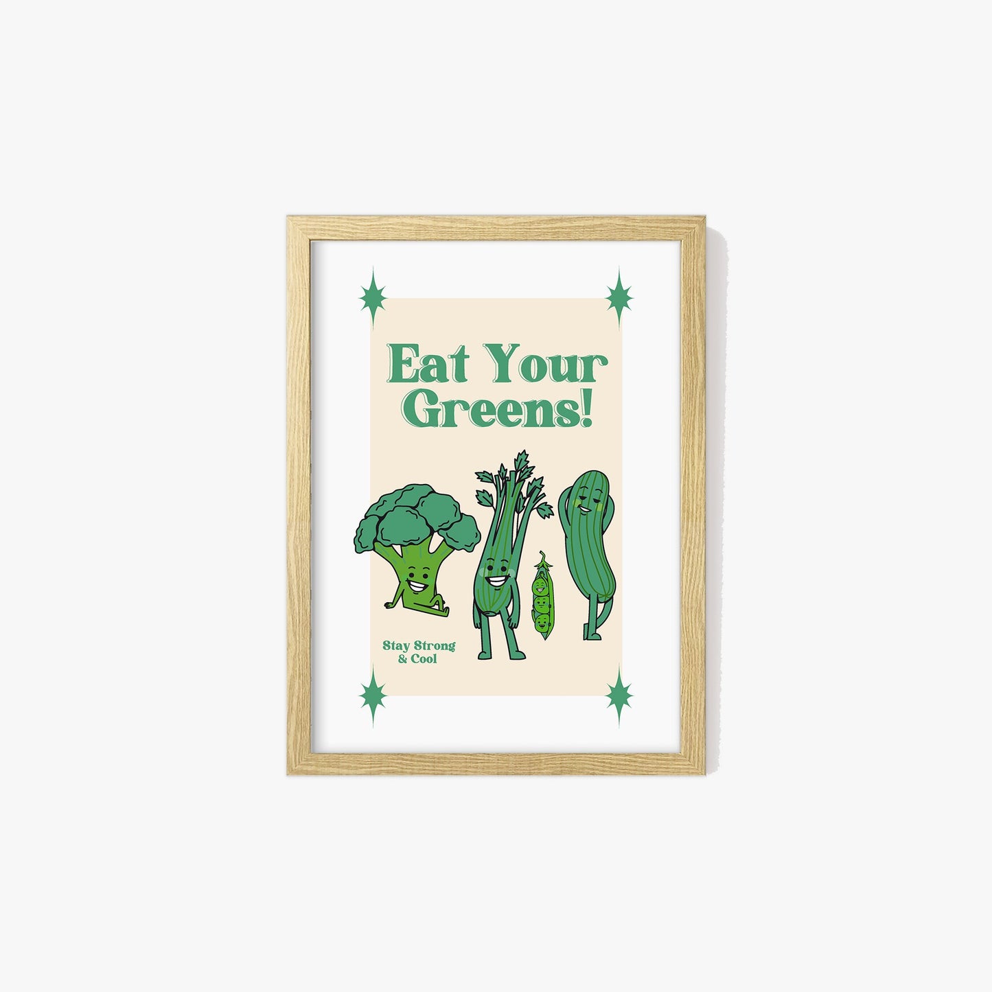 Retro Eat Your Greens Print