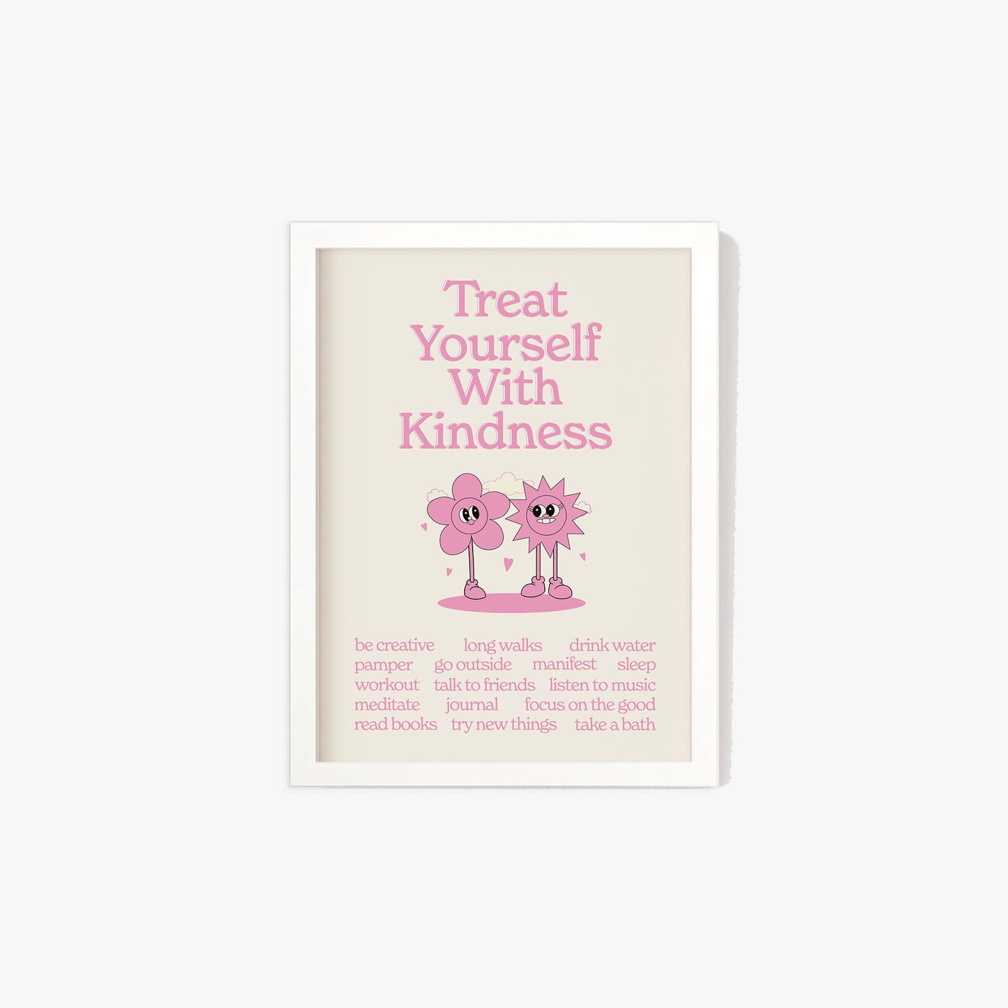 Retro Treat Yourself With Kindness Print