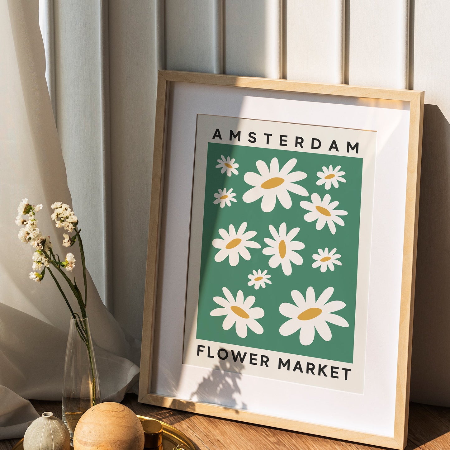 Amsterdam Daisy Flower Market Print