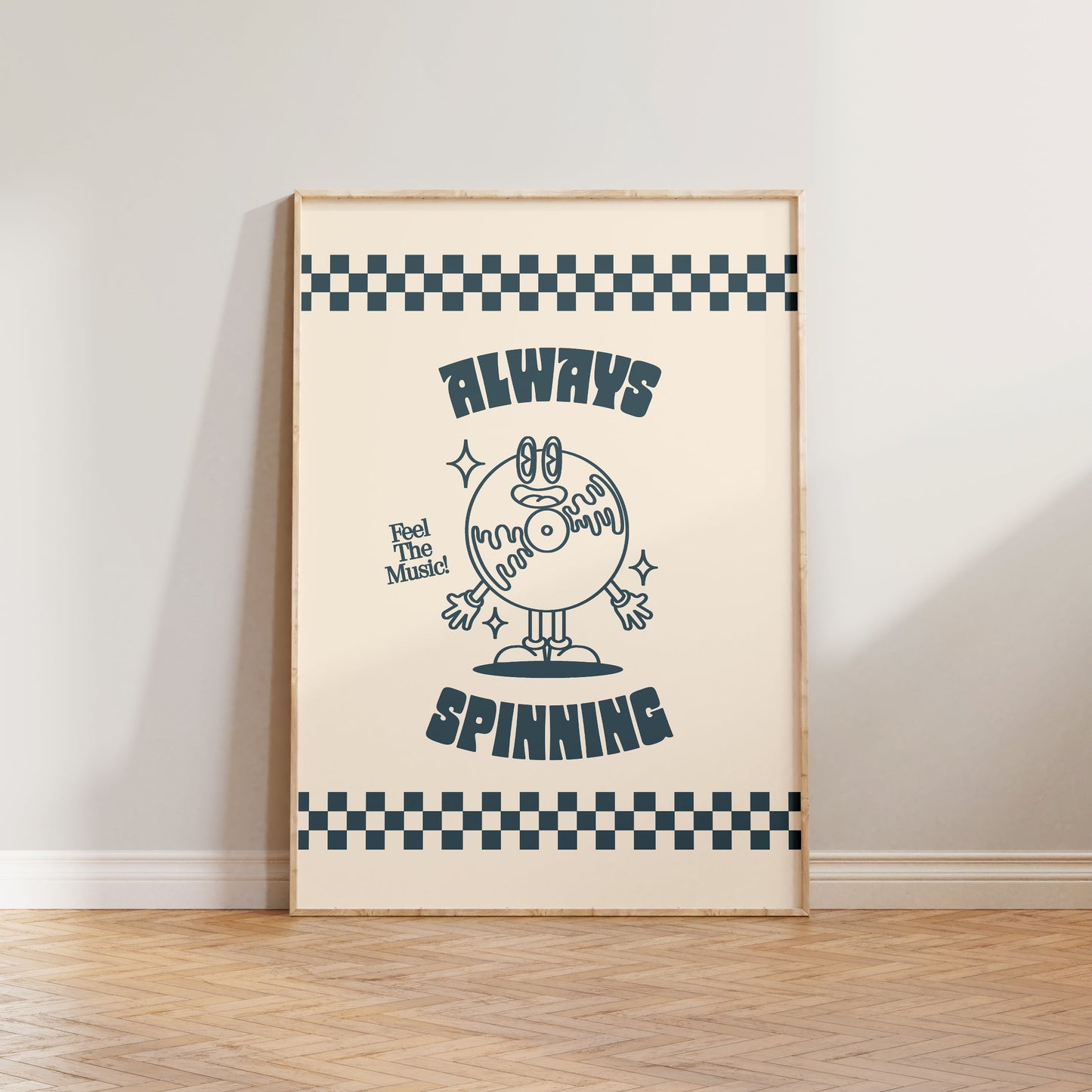 Retro Always Spinning Music Print