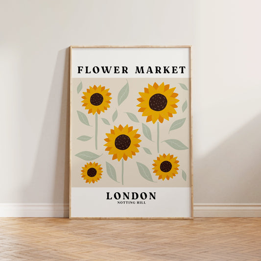 Flower Market Sunflower London Print