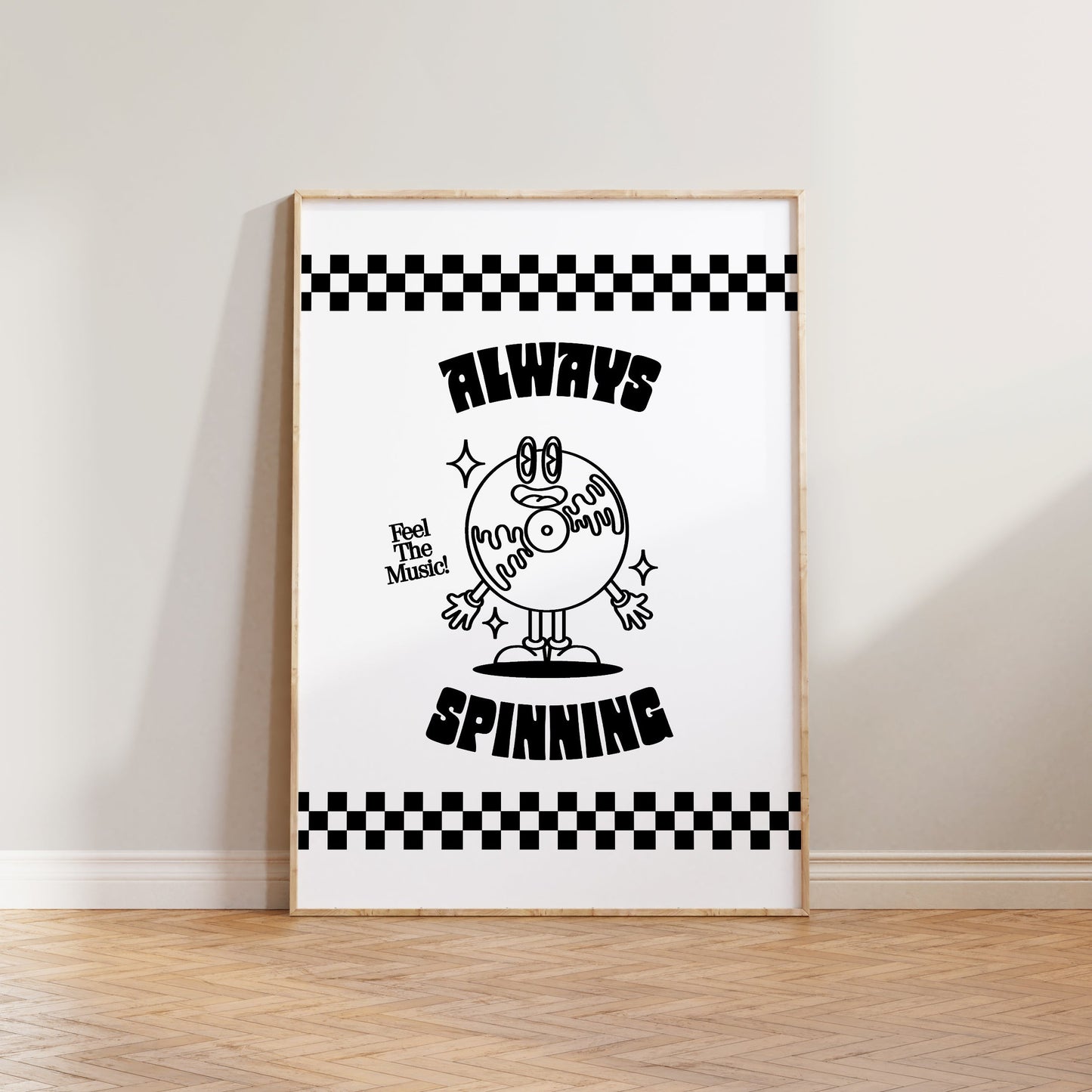 Retro Always Spinning Music Print