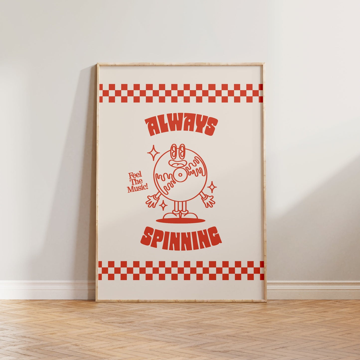 Retro Always Spinning Music Print