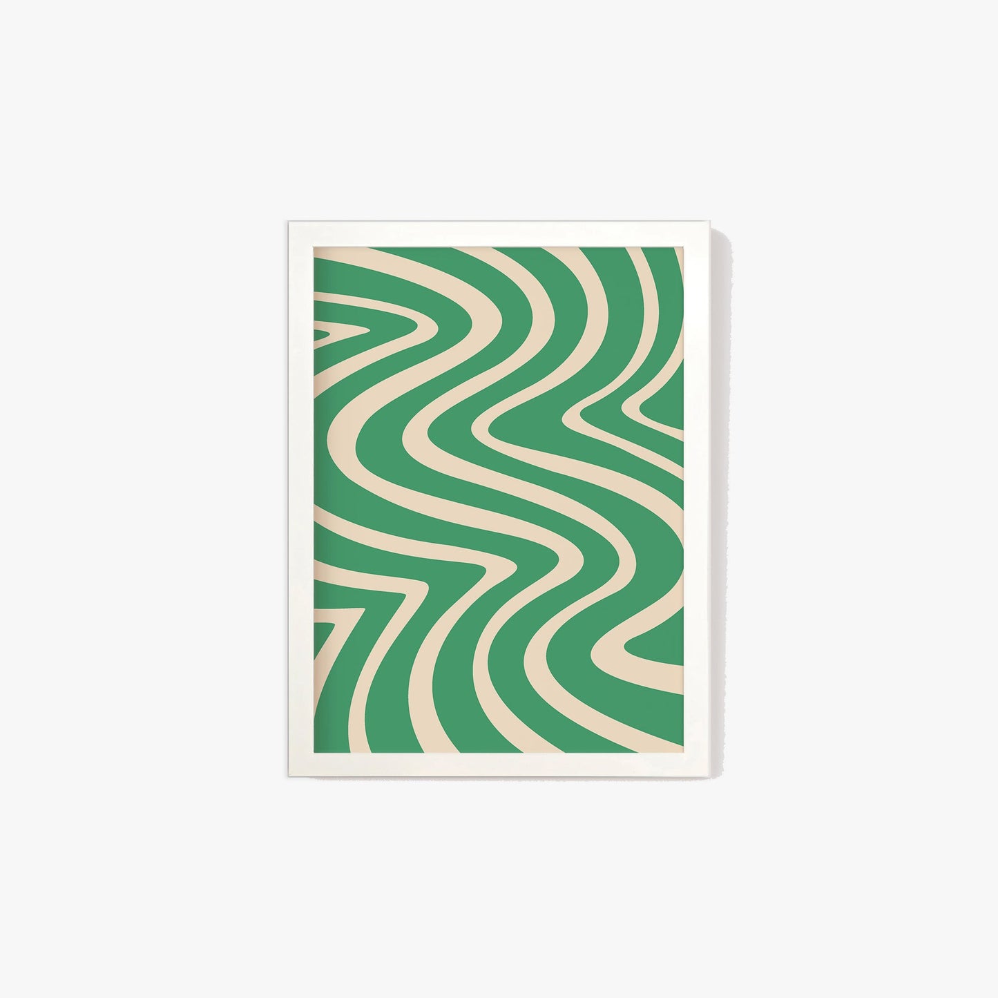 Abstract Wavy Pattern Green Print