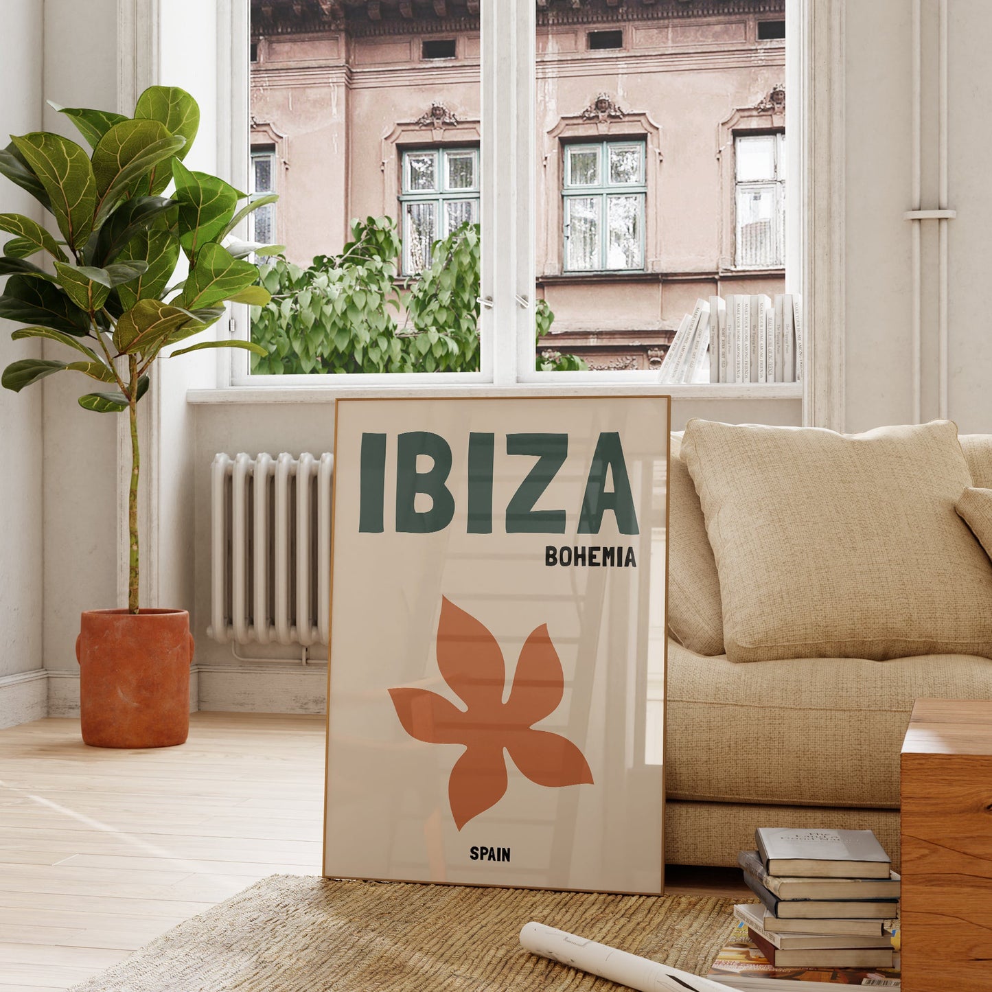 Ibiza Bohemia Beige Travel Print