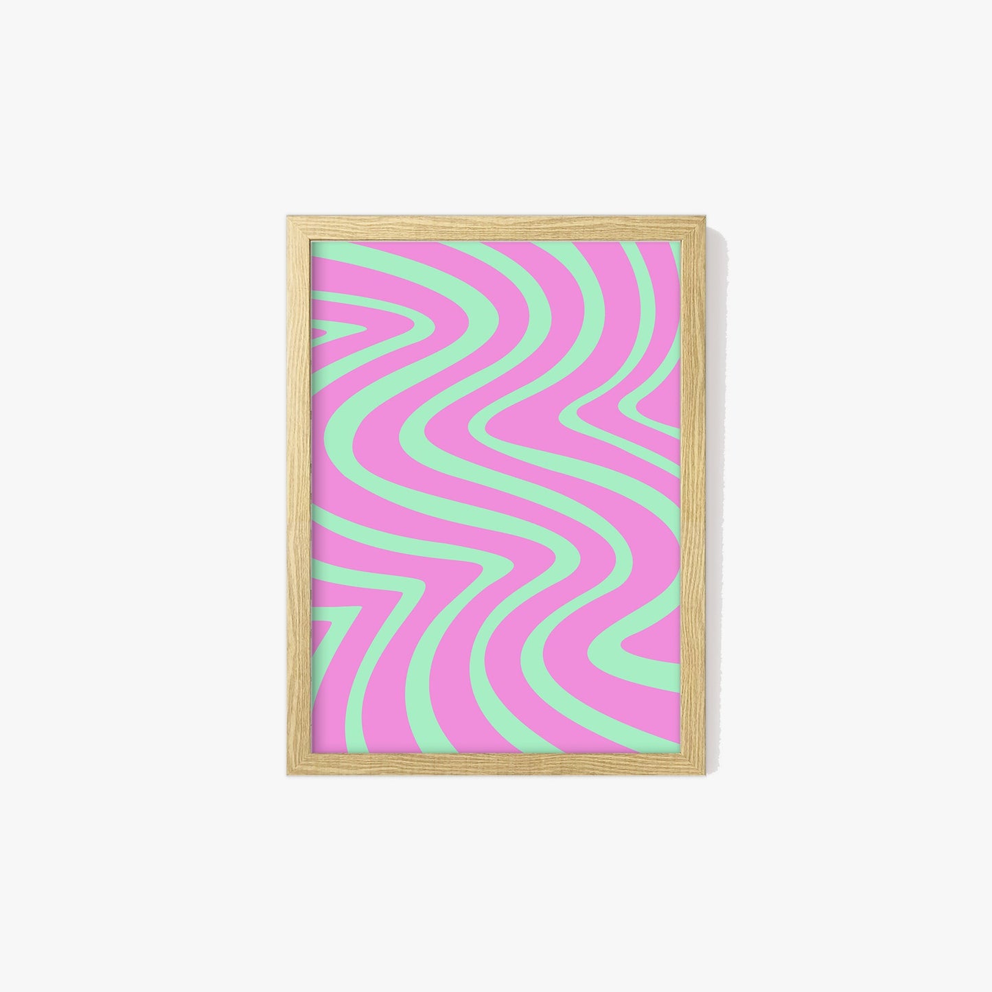 Abstract Wavy Pattern Pink Print