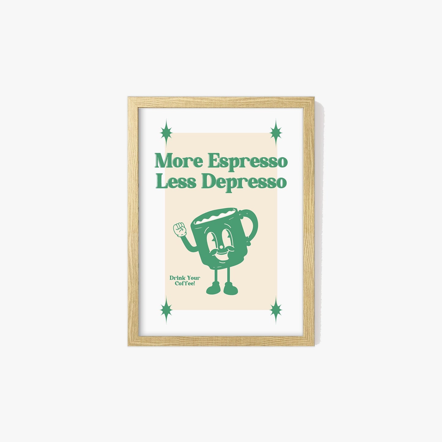 More Espresso Less Depresso Retro Print