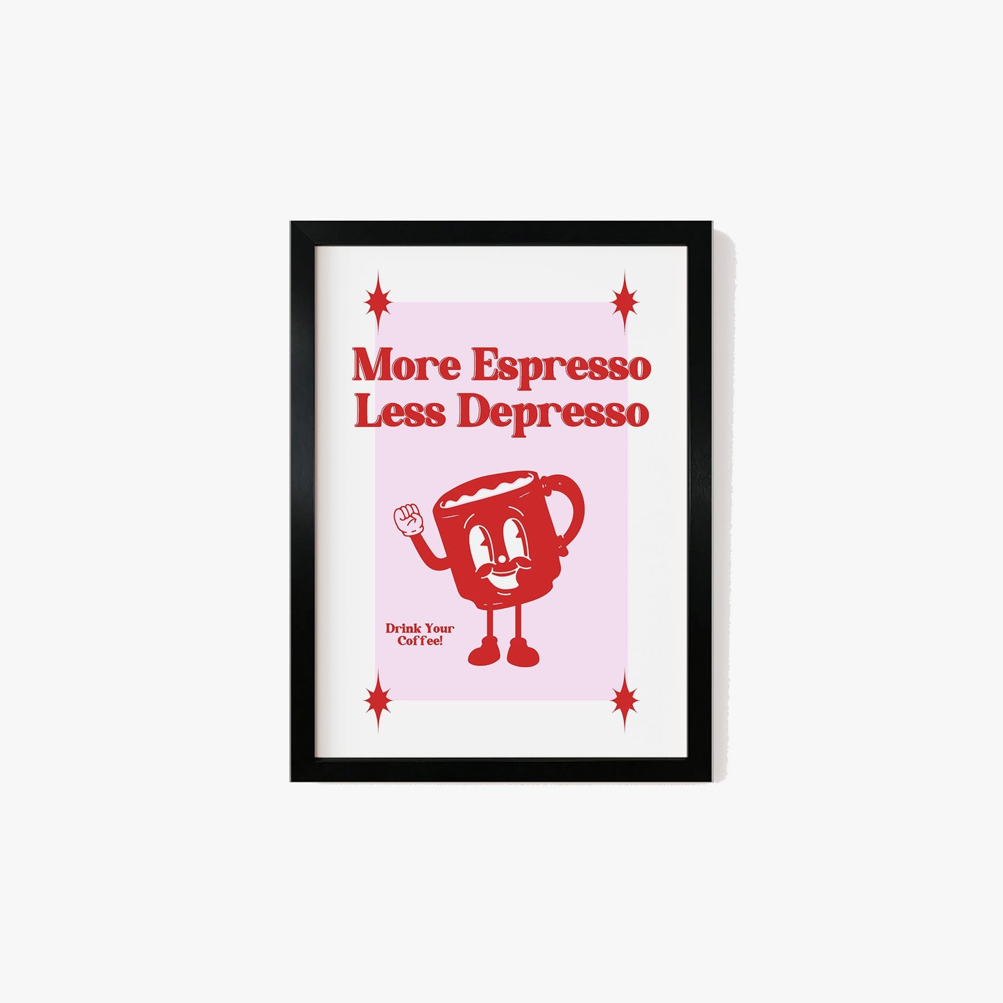 More Espresso Less Depresso Retro Print