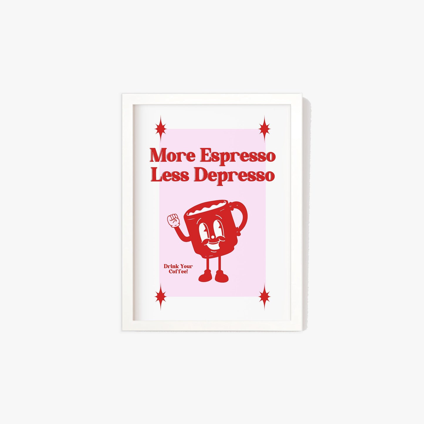 More Espresso Less Depresso Retro Print