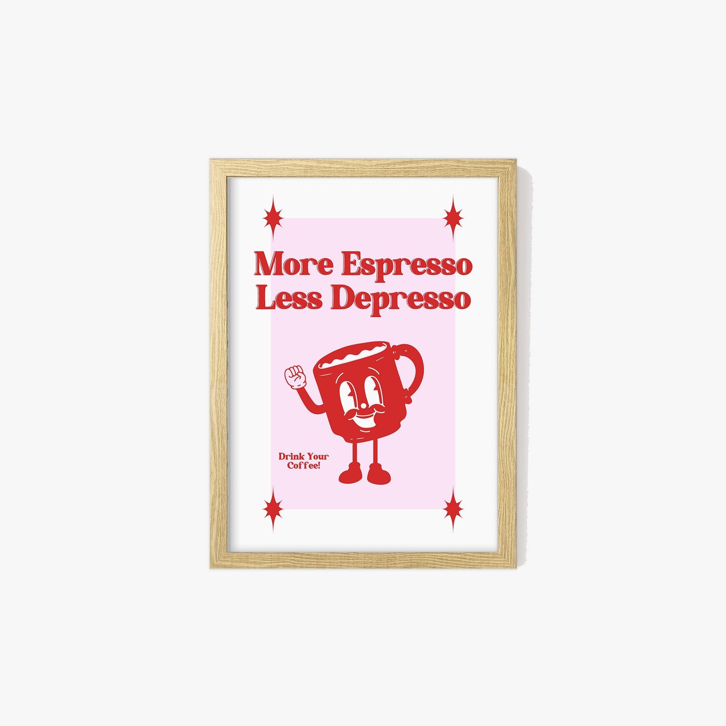 More Espresso Less Depresso Retro Print