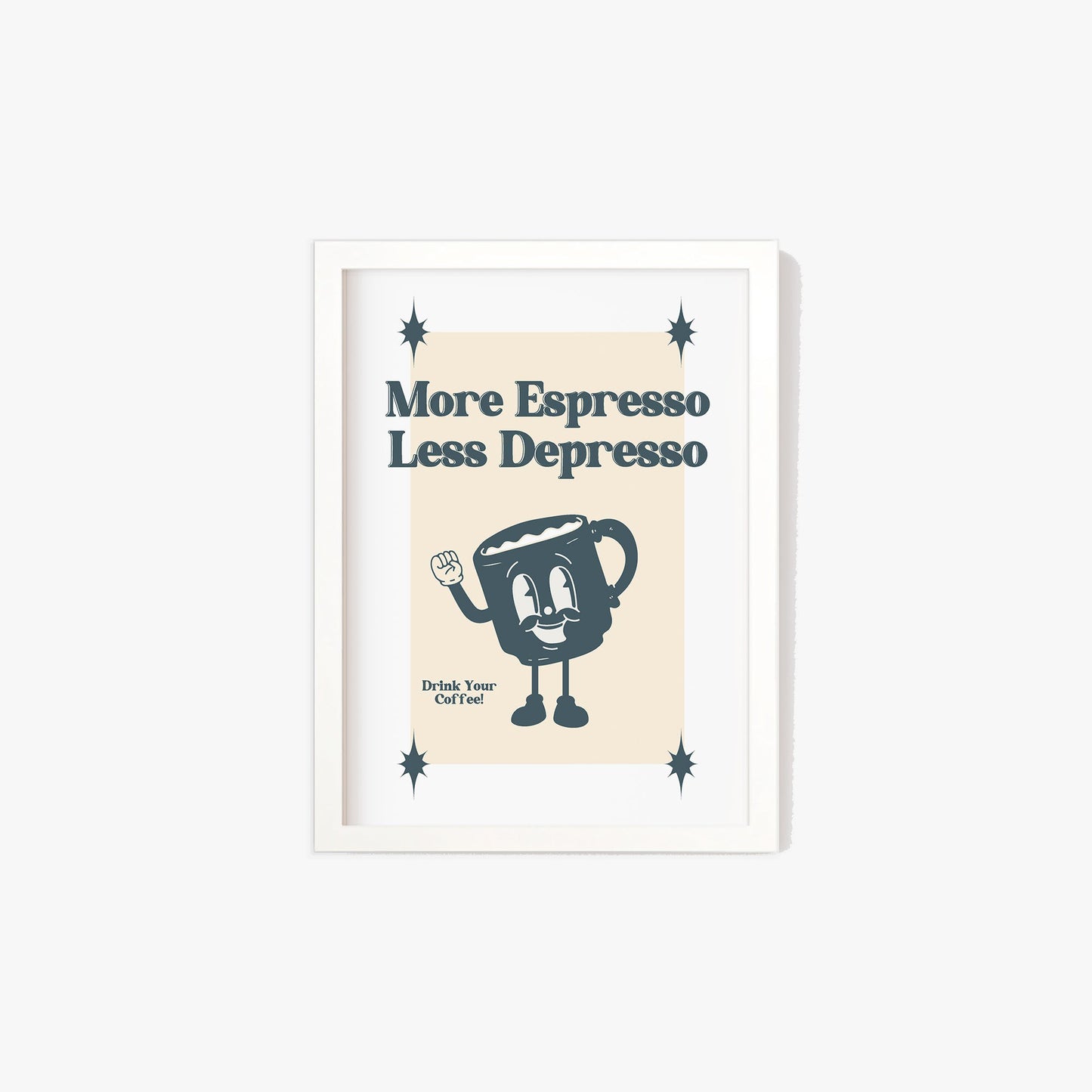 More Espresso Less Depresso Retro Print