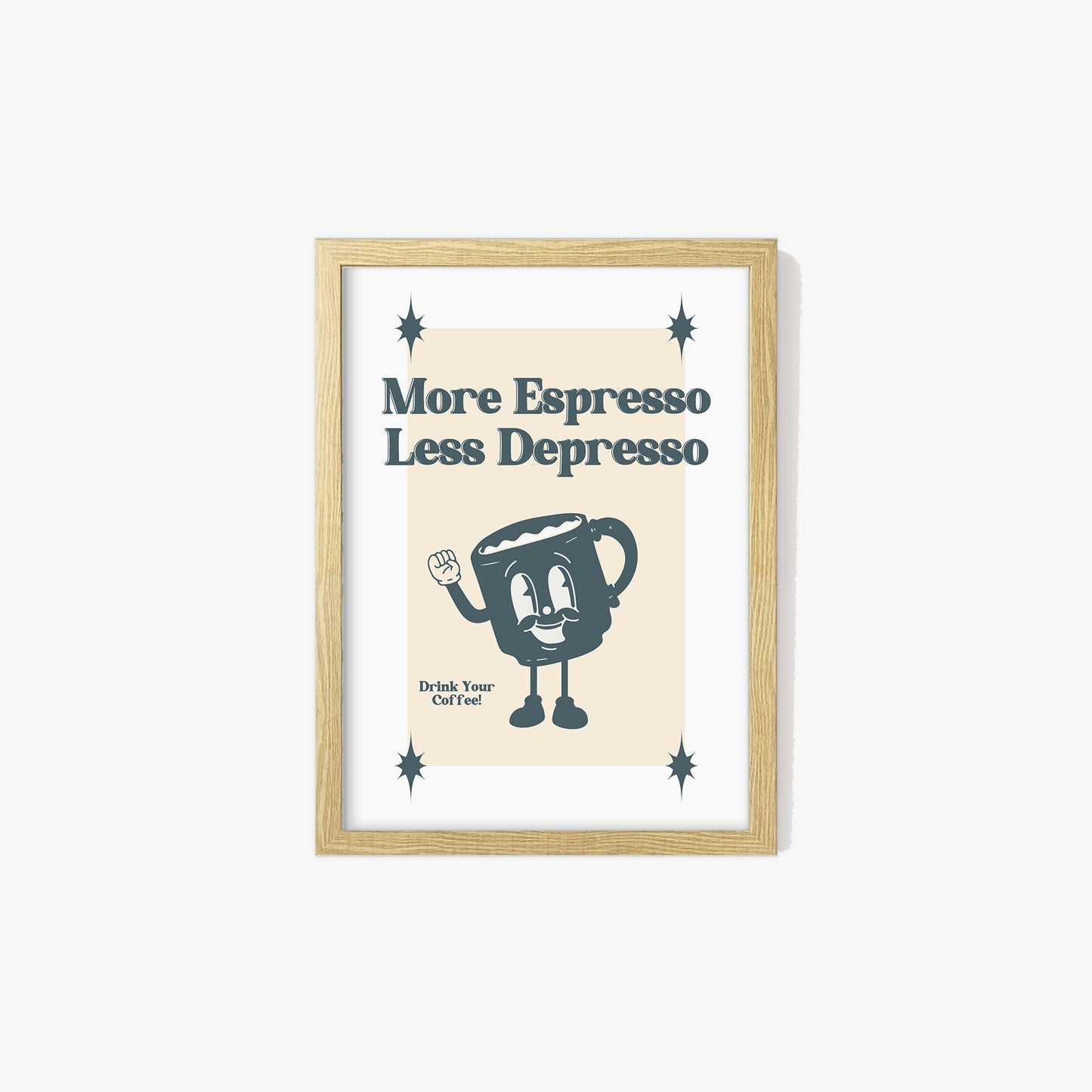 More Espresso Less Depresso Retro Print