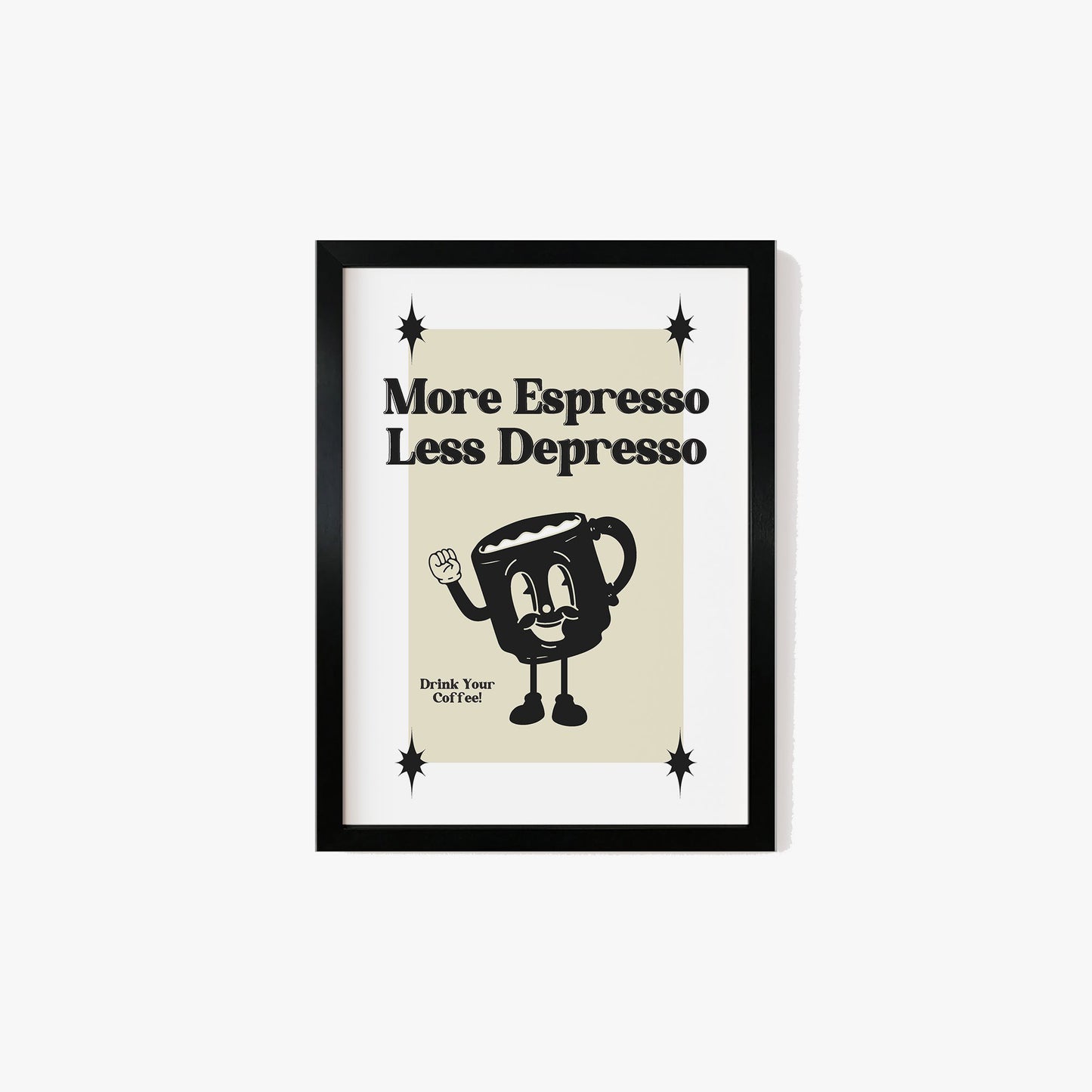 More Espresso Less Depresso Retro Print