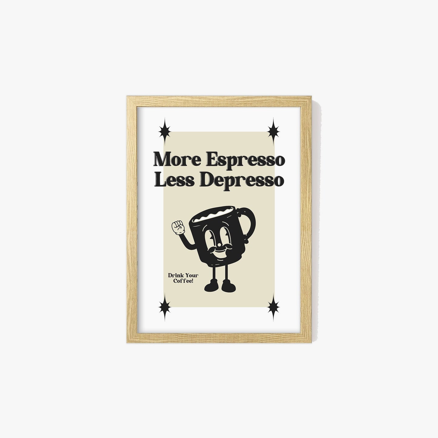 More Espresso Less Depresso Retro Print