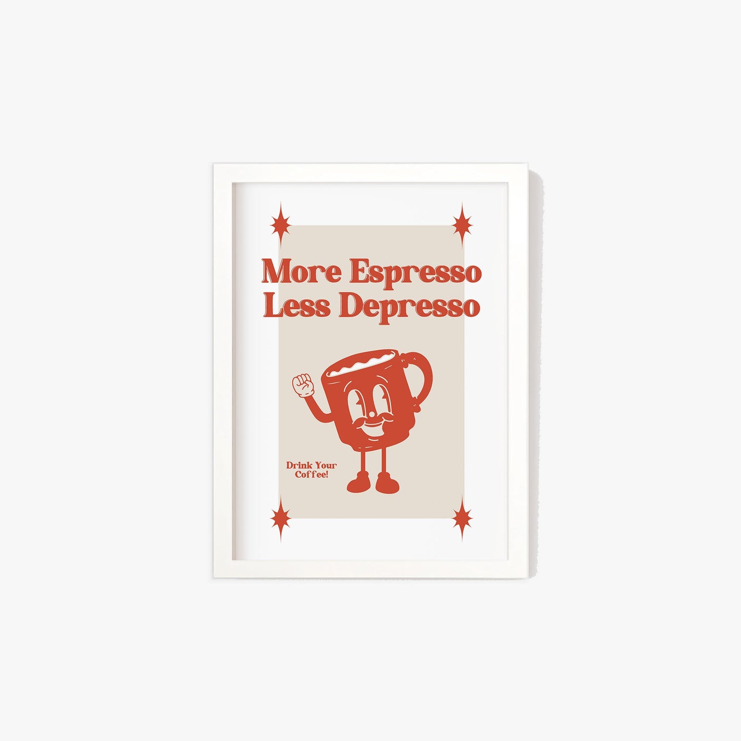 More Espresso Less Depresso Retro Print