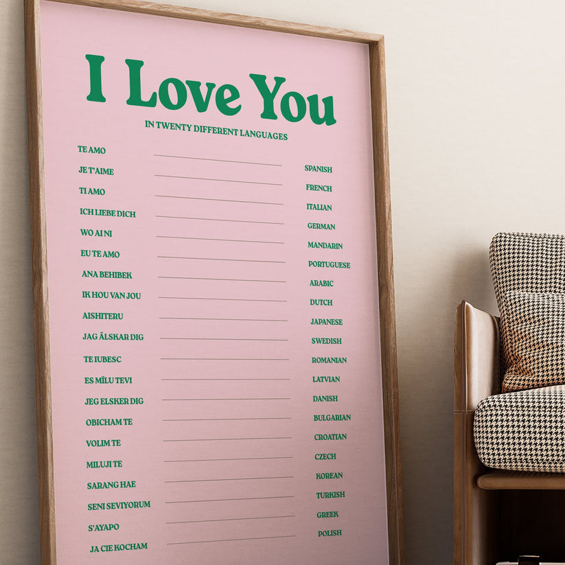 I Love You Retro Print – Lune Club