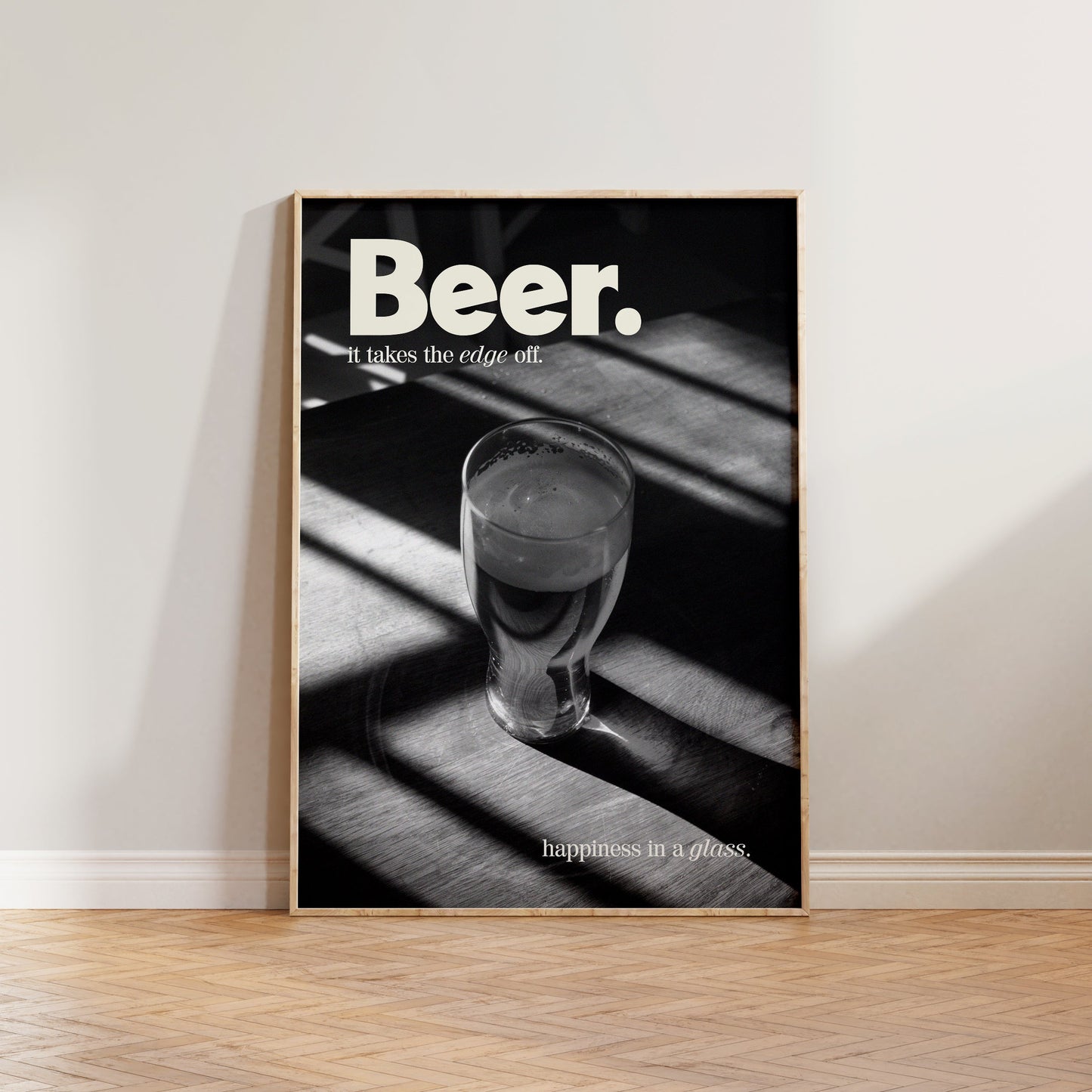 Black & White Beer Print