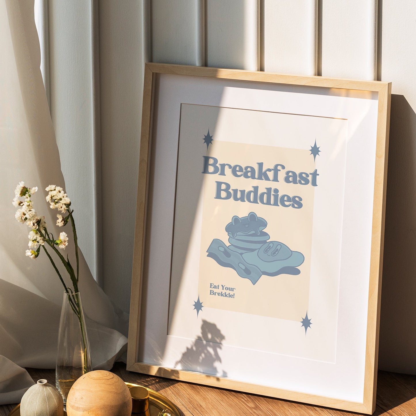 Retro Breakfast Buddies Print