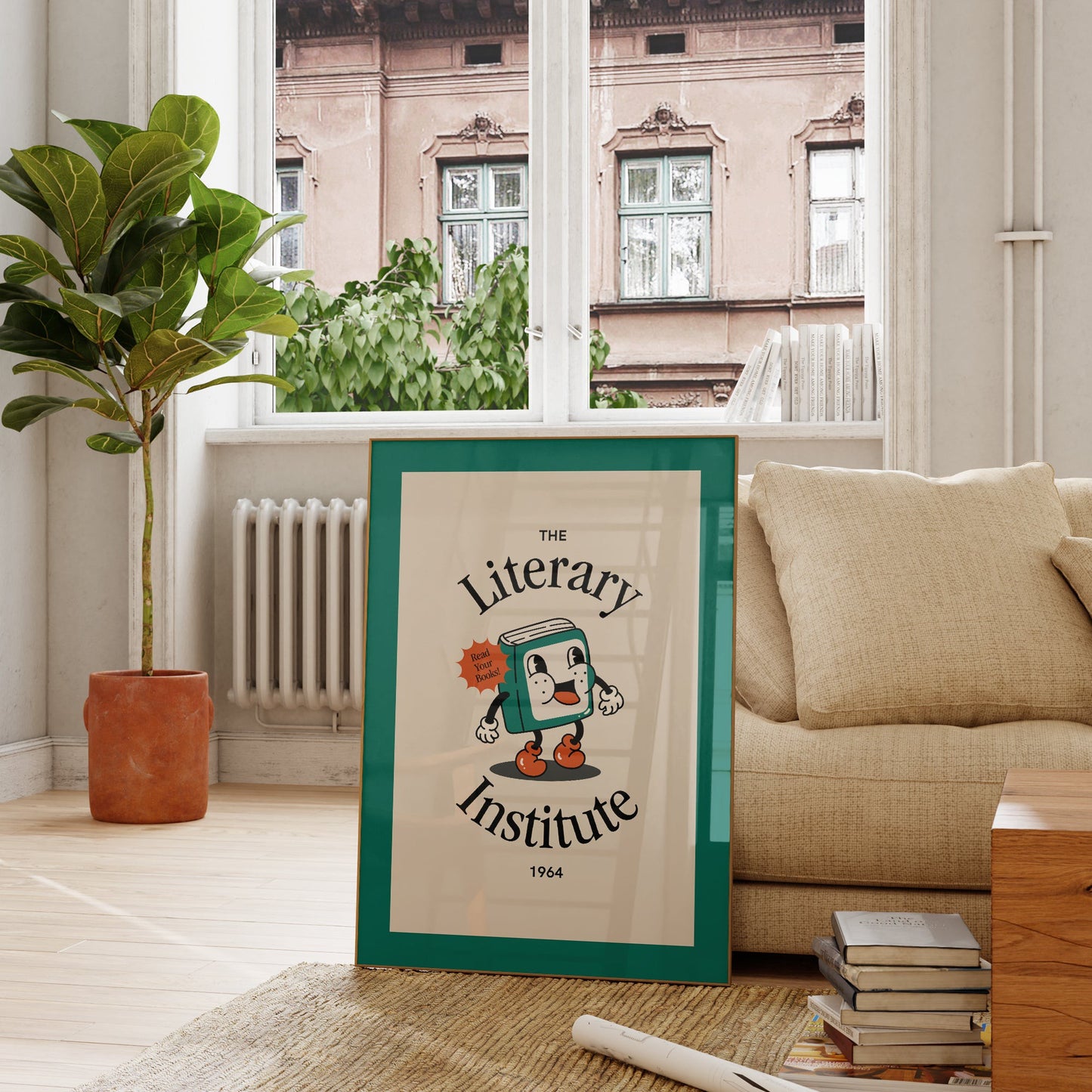 Retro The Literary Institute Print