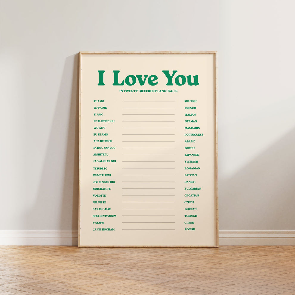 I Love You Retro Print – Lune Club