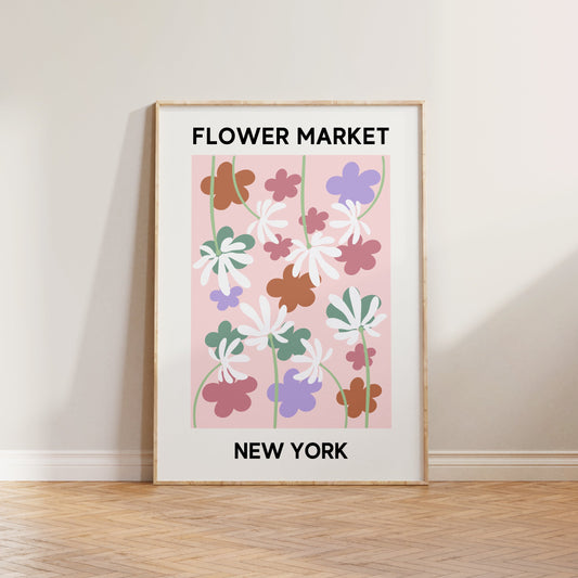 Flower Market New York Print #2