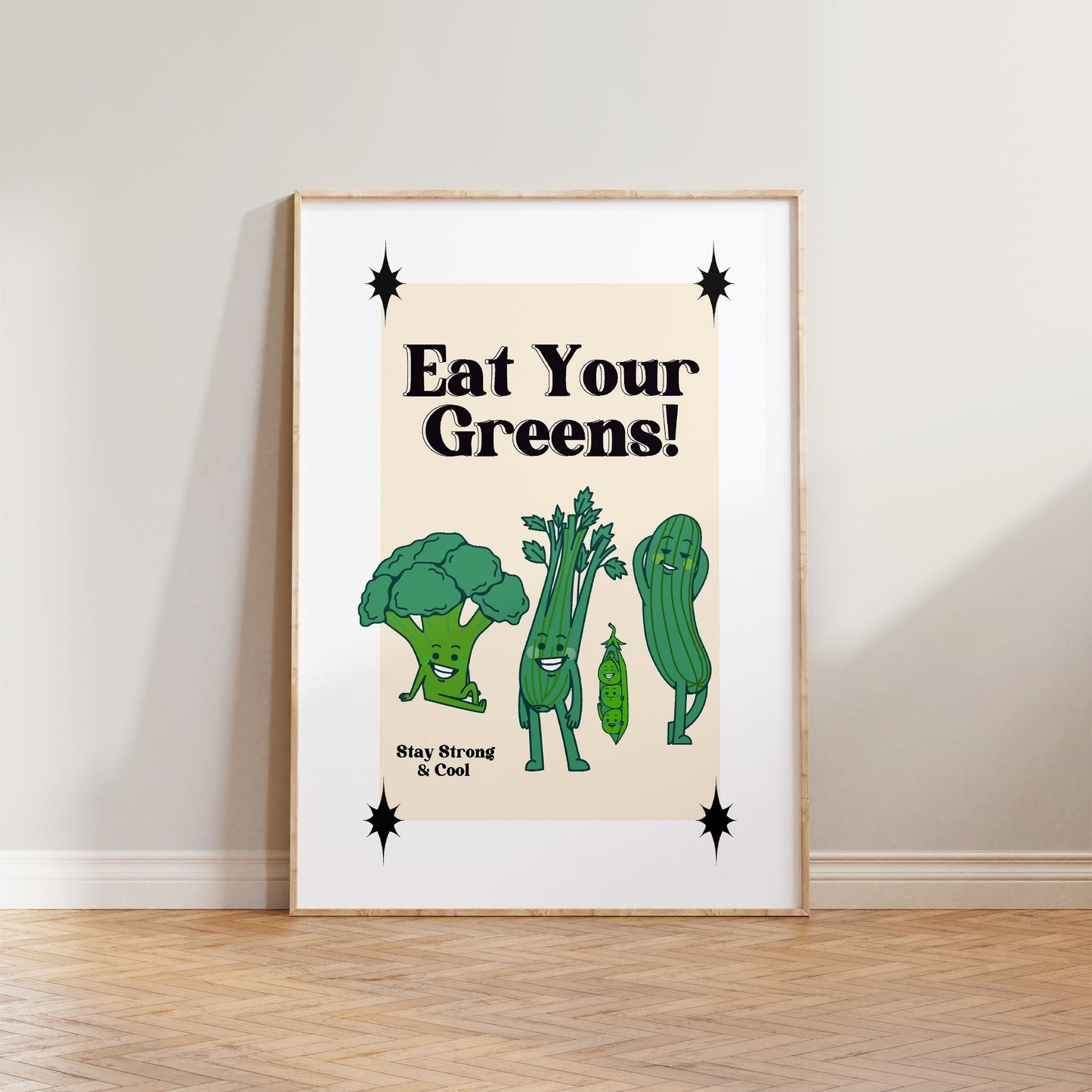 Retro Eat Your Greens Print