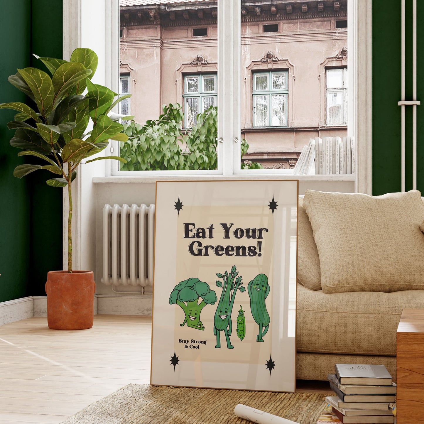 Retro Eat Your Greens Print