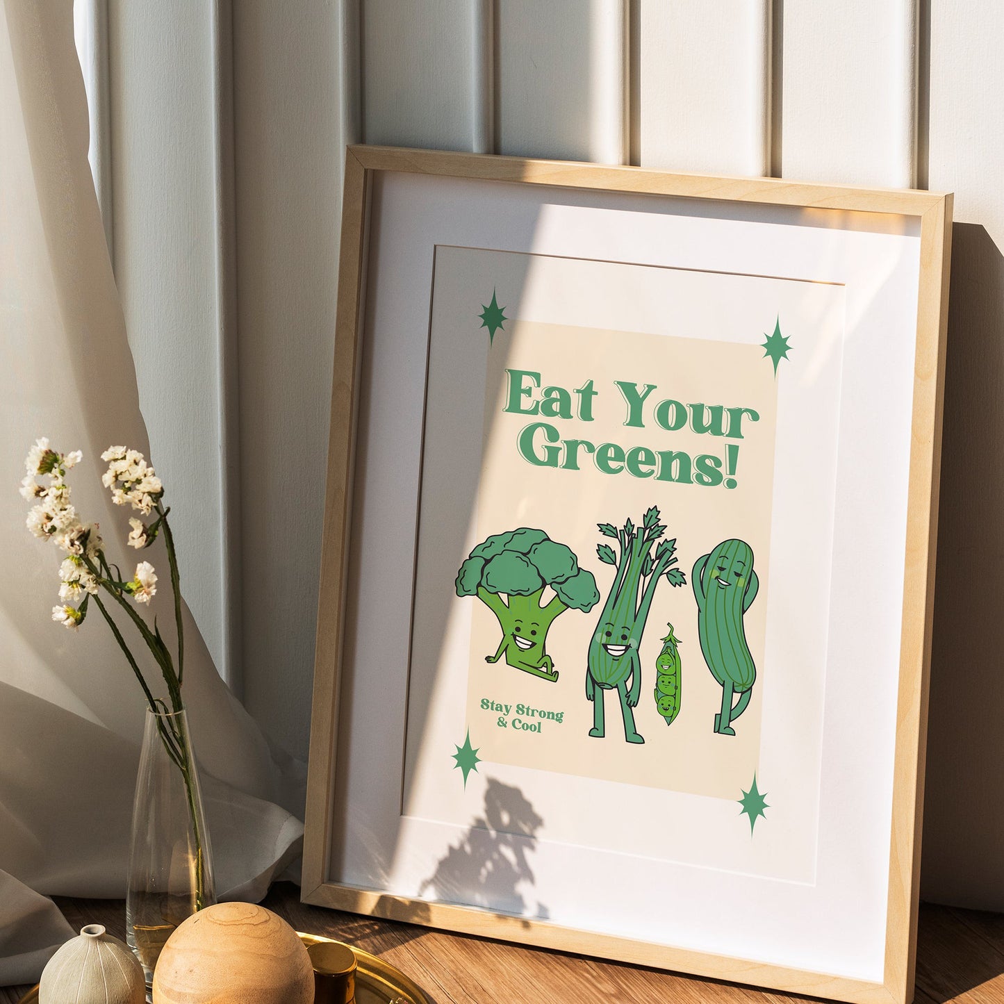 Retro Eat Your Greens Print