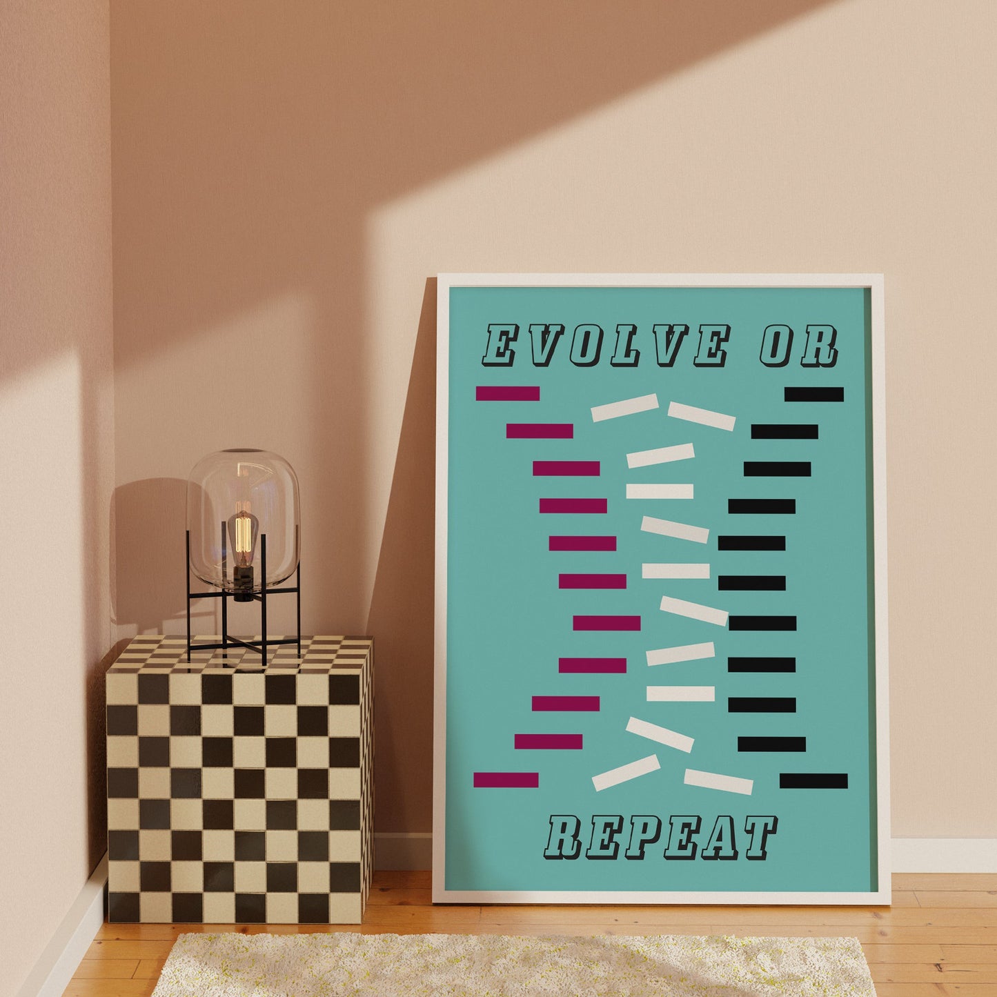 Retro Evolve Or Repeat Print