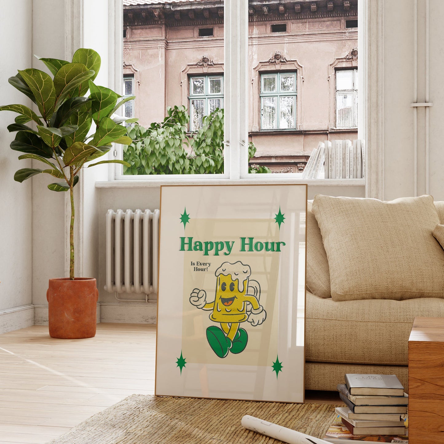 Retro Happy Hour Print