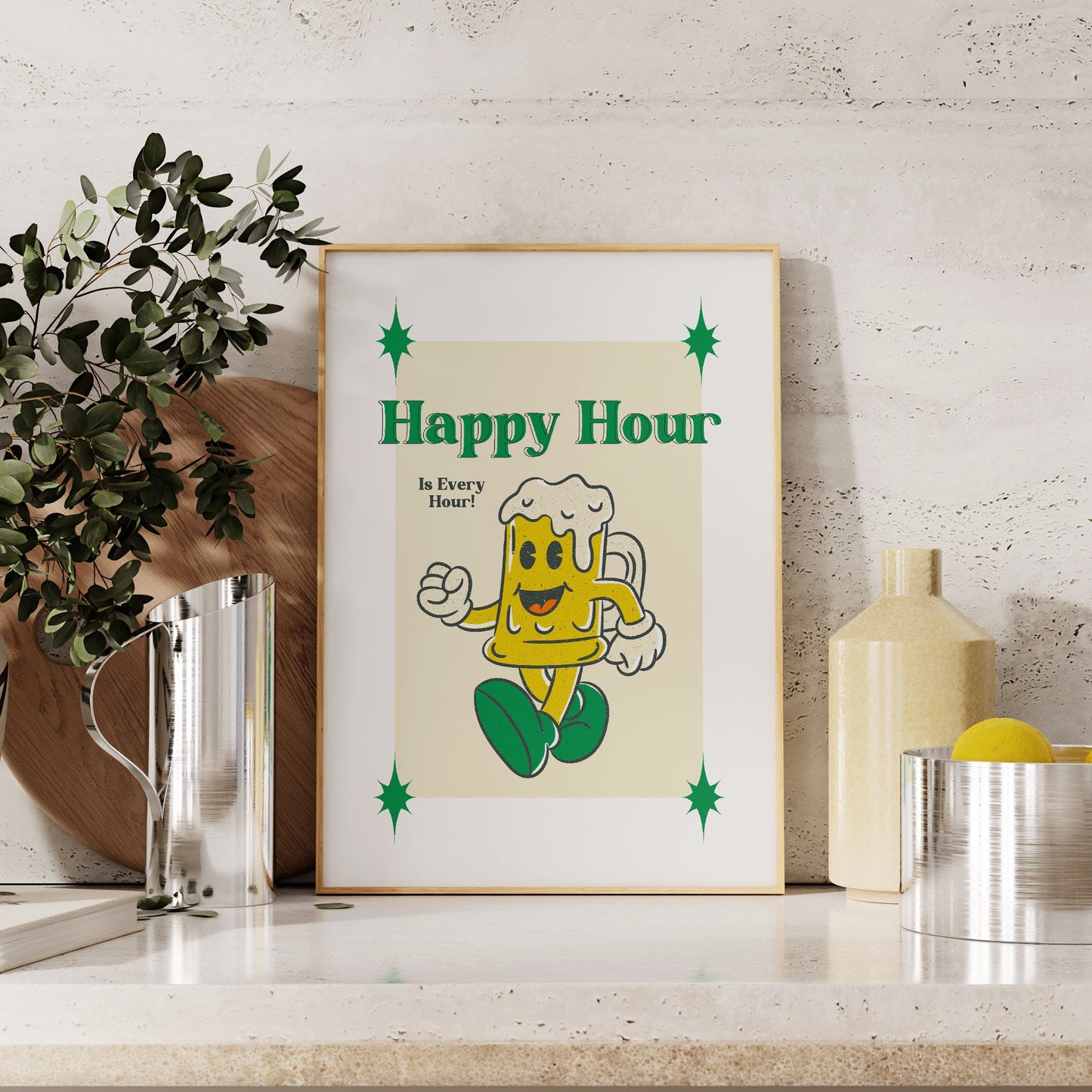 Retro Happy Hour Print