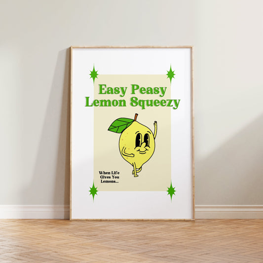 Retro Easy Peasy Lemon Squeezy Print